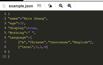 json example
