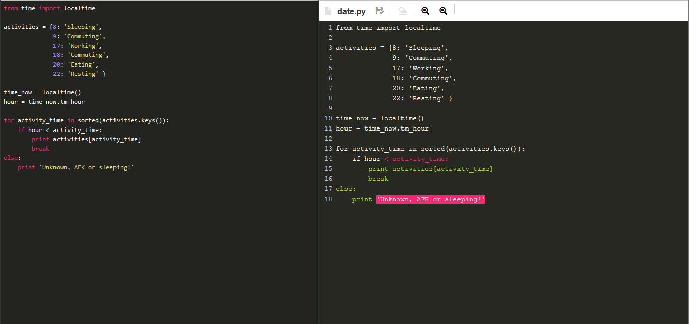 Python格式代码